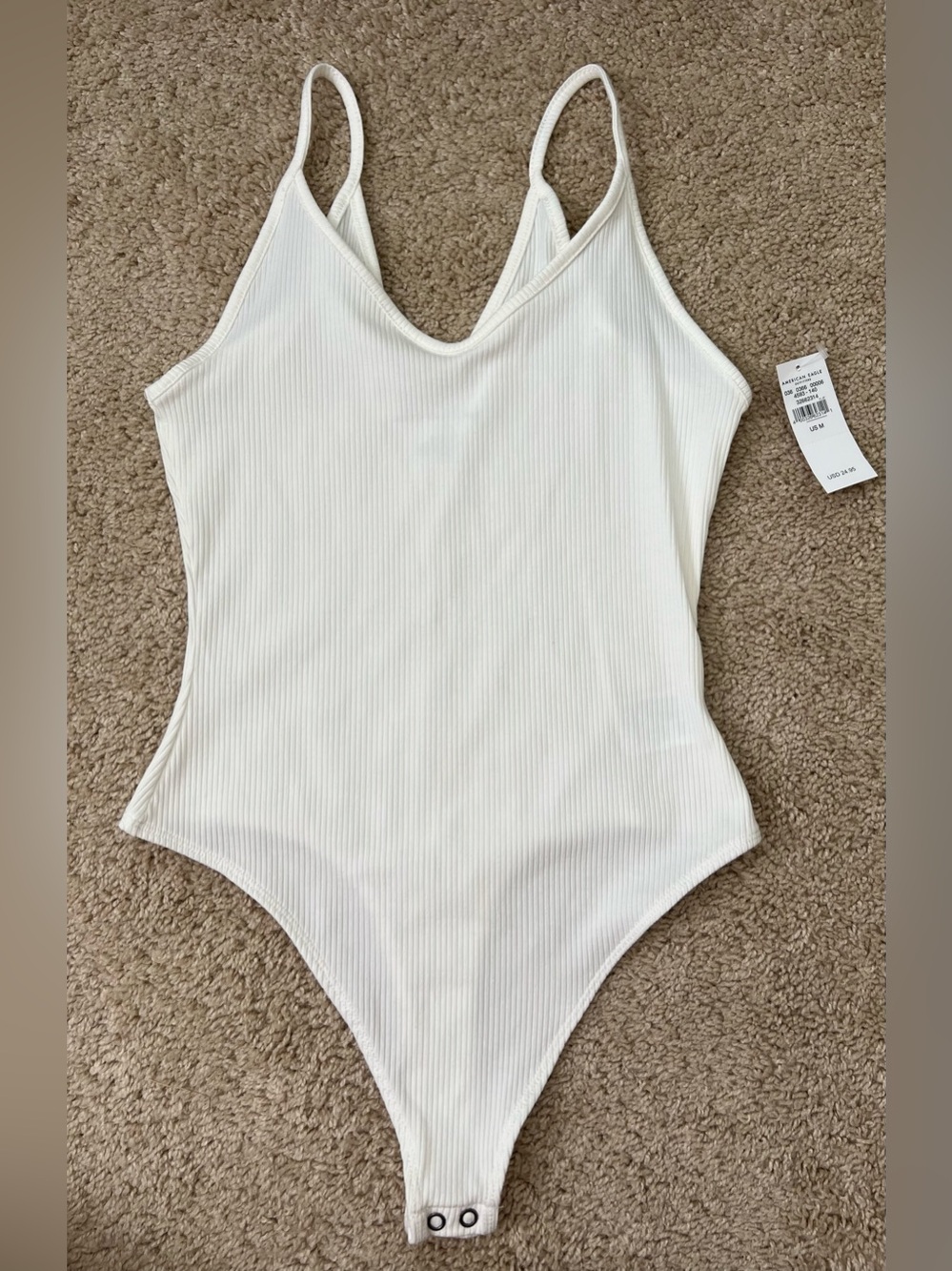American Eagle Size Medium NWT White Body Suit Tank Top